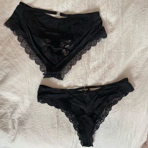 Worn once bundle of VS Black Panties!